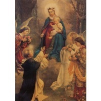 Heiligenbild Rosenkranzkönigin Postkartenformat