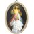 Holzbild Oval Barmherziger Jesus Papst Franziskus Höhe ca. 15 cm