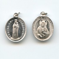 Medaille Mutter Gottes von Heede und Herz Jesu Aluminium 25 mm