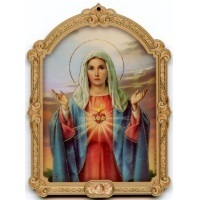 Holzbild Herz Maria ca. 9 x 7 cm