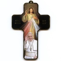 Holzkreuz Heiliges Jahr Barmherziger Jesus Papst Franziskus ca. 13 cm