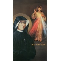 Heiligenbildchen Jesus und Faustyna 12 x 6,7 cm