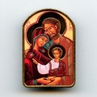 Kleines Stehbildchen Heilige Familie Ikone Kunststoff Höhe 5,5 cm