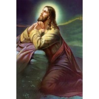 Heiligenbild Betender Jesus am Ölberg Postkartenformat