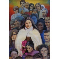 Heiligenbild Heilige Theresia von Lisieux Postkartenformat