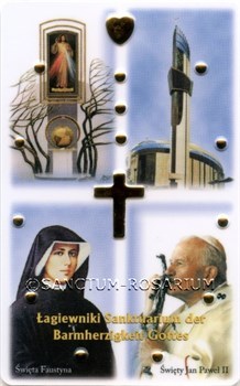 Gebetsbildchen 10 Rosenkranz zur Barmherzigkeit Gottes Faustyna JPII