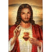 Puzzle Barmherziger Jesus Herz Jesu 20 x 13 cm 40 Teile