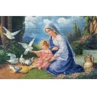 Puzzle Heilige Mutter Gottes mit Jesus Klassiker 20 x 13 cm 40 Teile