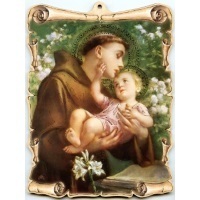 Holzbild Heiliger Antonius ca. 22 x 17 cm