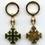 Schlüsselanhänger Jerusalemkreuz Metall Grün Goldenfarben 9 cm