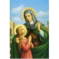 Heiligenbild Heilige Anna mit Maria Postkartenformat