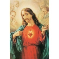 Heiligenbild Heiligstes Herz Jesu Jesus Postkartenformat