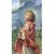 Heiligenbildchen Jesusknabe mit einem Schäfchen ca. 12 x 7 cm