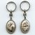 Schlüsselanhänger Heilige Antonius und Christophorus Metall Silberfarben Länge 9 cm
