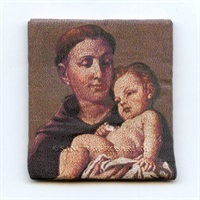 Rosenkranz Etui Täschchen Gewebt Heiliger Antonius 7 x 5 cm