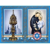 Gebet zum heiligen Antonius von Padua mit Reliquie Faltblatt 4seitig