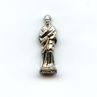 Taschenheiliger Heiliger Augustinus Metall Silberfarben 2,7 cm