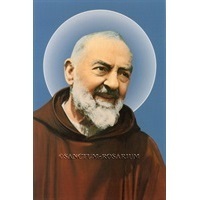 Heiligenbild Pater Pio Postkartenformat