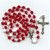 Rosenkranz zum Kostbaren Blut 5 x 12 Rote Kristallperlen gekettelt Umfang 70 cm