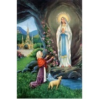 Heiligenbild Unsere Liebe Frau von Lourdes Postkartenformat