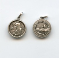 Medaille Heilige Hildegard von Bingen Neusilber Silberfarben 16 mm
