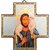 Holzkreuz mit Gold- und Silberverzierung Jesus der gute Hirte 15 x 15 cm