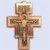 Holzkreuz mit goldener Verzierung San Damiano Franziskuskreuz Höhe 24 cm