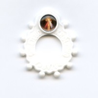 Fingerrosenkranz Zehner Kunststoff Weiß Barmherzigkeit Höhe 4 cm