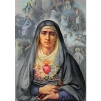Heiligenbild Schmerzhafte Mutter Postkartenformat