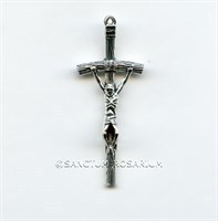 Rosenkranzkreuz Papstkreuz Metall Silberfarben 5 cm