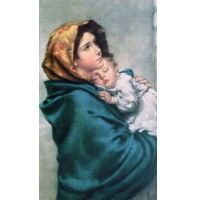 Heiligenbildchen Maria mit Jesus 12 x 7 cm