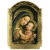 Kleine Holz Ikone mit Goldschicht Maria mit Jesuskind 7,5 cm
