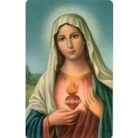 PVC Heiligenbildchen Herz Maria Mariä 8,5 x 5,4 cm