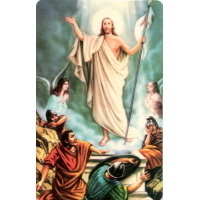 PVC Heiligenbildchen Die Auferstehung 8,5 x 5,4 cm