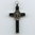 Benediktuskreuz mit alter Medaille Metall mit Holz Schwarz 8 cm