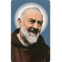 PVC Heiligenbildchen Heiliger Pater Pio ca. 8 x 5 cm