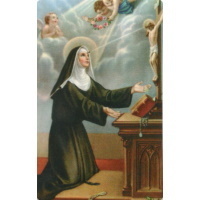 PVC Heiligenbildchen Heilige Rita von Cascia ca. 8 x 5 cm