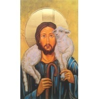 Heiligenbildchen Jesus der gute Hirte 12 x 7 cm