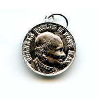 Medaille Heiliger Johannes Paul II. und Maria Tschenstochau 925 Silber 20 mm