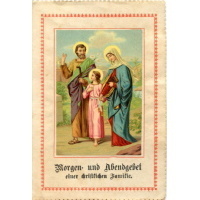 Antikes Gebetsbildchen Gebet der christlichen Familie 4 seitig Antiquariat