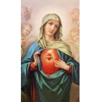 Heiligenbildchen Unbeflecktes Herz Maria Mariä 12 x 7 cm