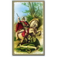Heiligenbildchen Heiliger Georg ca. 10 x 6 cm