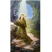 Heiligenbildchen Heilige Rosalia 2 ca. 10 x 6 cm