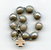 Armband Zehner Rosenkranz große Perlen grau Umfang ca. 20 cm