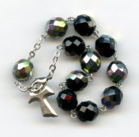 Armband Zehner Rosenkranz große Perlen schwarz Umfang ca. 20 cm