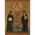 Heiligenbild Heilige Hildegard und Heiliger Benedikt Postkartenformat